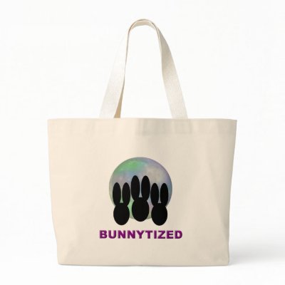 Bunnytized Cosmic Bunny Full Moon Bags by bunnychurch