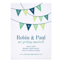 Bunting Save the Date invitations