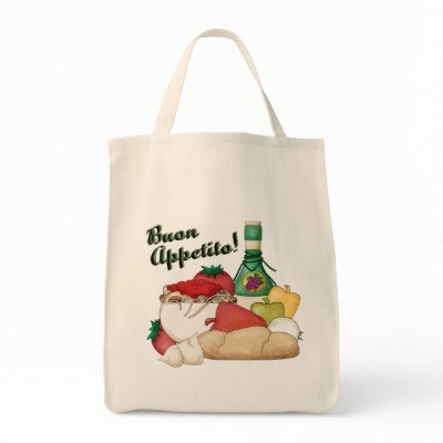 Buon Appetito Canvas Tote Bag by myhmdesigns