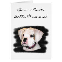 Buona Festa della Mamma Boxer puppy card