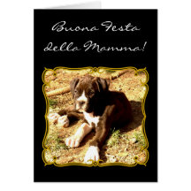 Buona Festa della Mamma Boxer puppy card