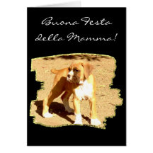 Buona Festa della Mamma Boxer puppy card
