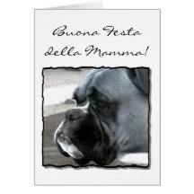 Buona Festa della Mamma Boxer puppy card