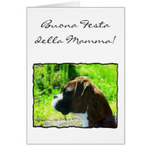 Buona Festa della Mamma Boxer puppy card