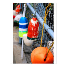 Buoys on the Fence Post Cards