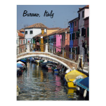 Burano Bridge Postcard