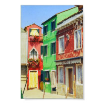 Burano Island Street Scene Venice Italy Print posters