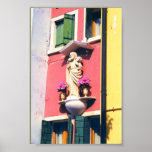 Burano Italy Jesus Statue Icon Photography Poster