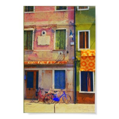 Burano Italy Street Scene Venice Poster Print by BellaRossini