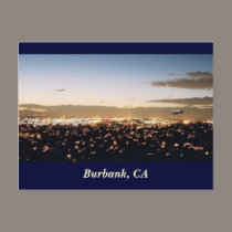Burbank Nightscape, Burbank, CA postcards