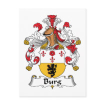 Burg Family Crest postcards by coatsofarms Burg Family Crest postcards