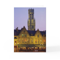 Burg Square and Belfry Tower, Bruges, Belgium Cards