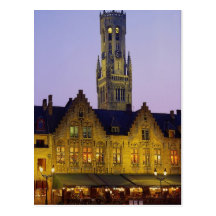 Burg Square and Belfry Tower, Bruges, Belgium Post Cards