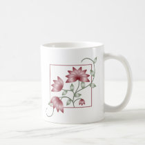 Burgandy Fan Flower mugs