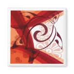 Burgandy-Floral-Turtle Magnet