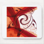 Burgandy-Floral-Turtle Mouse Pads
