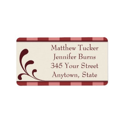 Burgandy & Pink Custom Envelope Address Labels