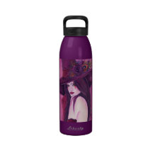 Burgandy witch liberty bottle by Renee Reusable Water Bottle