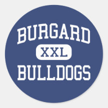 Burgard - Bulldogs - Vocational - Buffalo New York Round Stickers