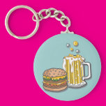 Burger and a Brew Keychain