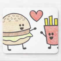 Burger and Fries Mousepad by EmacAttack Burger and Fries Mousepad
