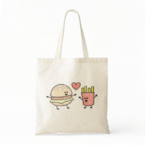Burger and Fries Tote bags