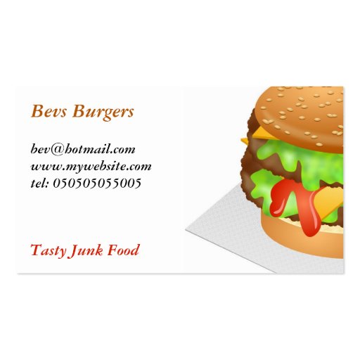 Burger Business Cards (front side)