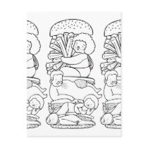 Burger Doodle Art Postcard by oodlesdoodles Burger Doodle Art Postcard