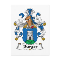 Burger Family Crest postcards by coatsofarms Burger Family Crest postcards