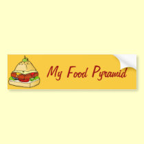 Burger pyramid bumper stickers