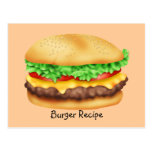 Burger Recipe Card Postcard