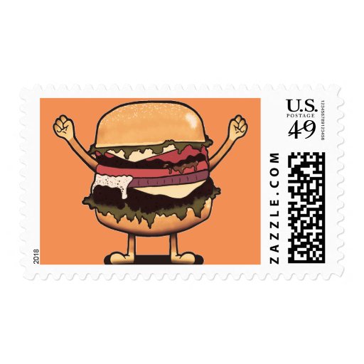 Burger stamp Zazzle