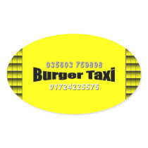 Burger taxi oval stickers