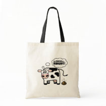 Burgers?! - Funny Cow Bag by LisaMarieDesign Burgers?! - Funny Cow Bag