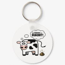 Burgers?! Funny Cow Keychain by LisaMarieDesign Burgers?! Funny Cow Keychain