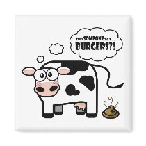 Burgers?! Funny Cow Magnet by LisaMarieDesign Burgers?! Funny Cow Magnet