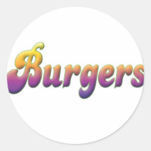 Burgers Round Stickers