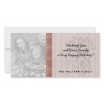 burgundy and rust vintage striped damask pattern photo card template