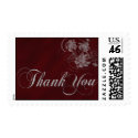 Burgundy and silver thank you stamps