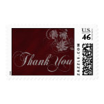 Burgundy and silver thank you stamps