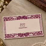 Burgundy Art Nouveau Floral Business Card Template