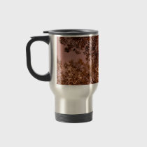 'Burgundy Autumn Abstract' Travel Mug
