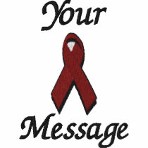 burgundy awareness ribbon - Customize embroidered shirts