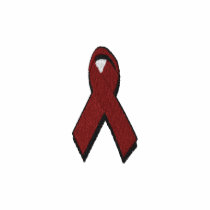 burgundy awareness ribbon embroidered shirts
