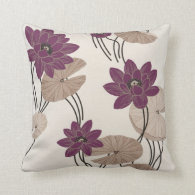 Burgundy & Beige Flowers - American Mojo Pillow