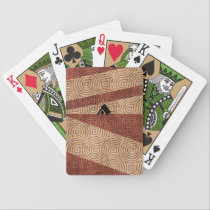 Burgundy Beige Wavy Line Diagonals Customizable playing cards