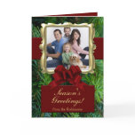 Burgundy Bow, Rich Traditions Custom Photo Cards