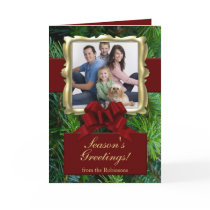 Burgundy Bow, Rich Traditions Custom Photo Cards