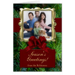 Burgundy Bow, Rich Traditions Custom Photo Cards cards