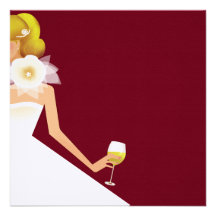 Burgundy bridal shower invitattion custom invitations